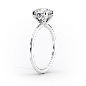 The Sarah Set With A 3.5 Carat Elongated Cushion Moissanite