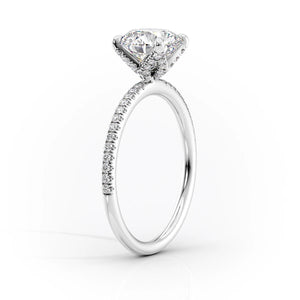 The Pave Petal Kamellie Set With A 5 Carat Marquise Moissanite