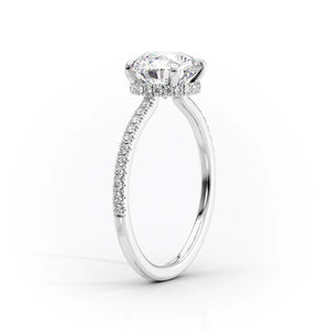 The Pave Aline Set With A 1.5 Carat Cushion Lab Diamond