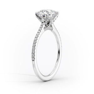 The Pave Madison Set With A 1.5 Carat Cushion Moissanite