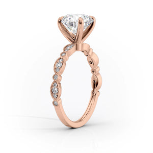 The Jasmine Set With A 1 Carat Elongated Cushion Lab Diamond