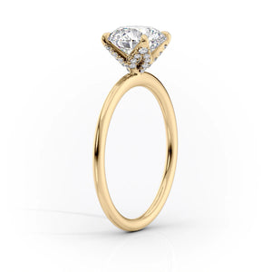 The Petal Kamellie Set With A 3 Carat Radiant Lab Diamond