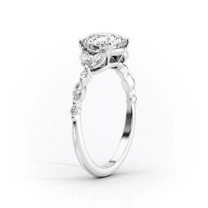 The Chelsea Set With A 2.5 Carat Oval Moissanite
