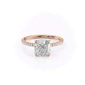 The Pave Aline Set With A 4.5 Carat Cushion Moissanite