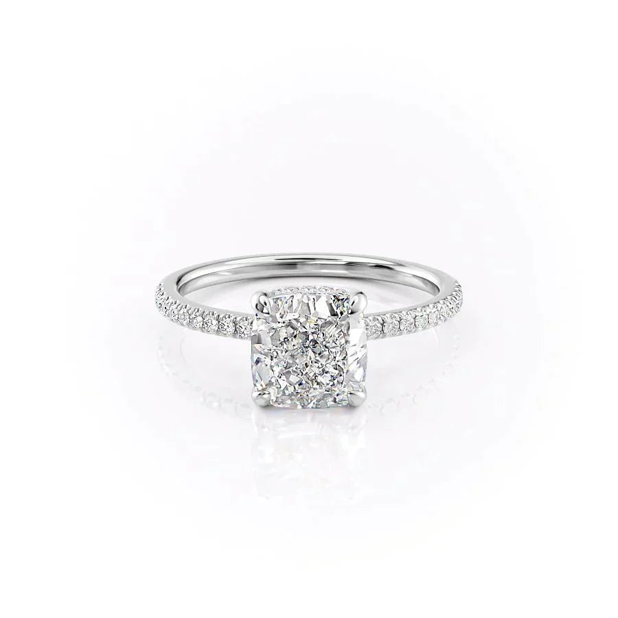 The Pave Aline Set With A 4.5 Carat Cushion Moissanite