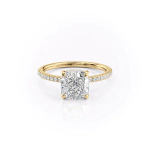 The Pave Aline Set With A 2.5 Carat Cushion Moissanite