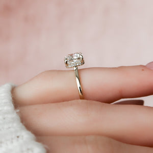 The Pave Aline Set With A 1 Carat Cushion Lab Diamond