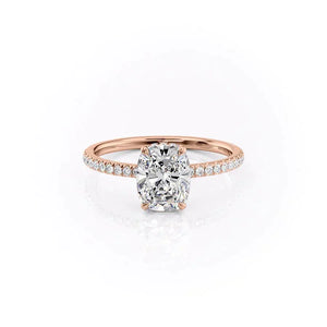 The Pave Aline Set With A 4.5 Carat Elongated Cushion Moissanite