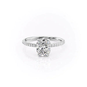 The Pave Aline Set With A 5 Carat Elongated Cushion Moissanite