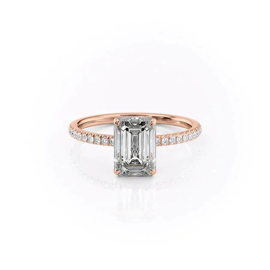 The Pave Aline Set With A 4 Carat Emerald Moissanite