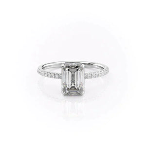 The Pave Aline Set With A 2.5 Carat Emerald Lab Diamond