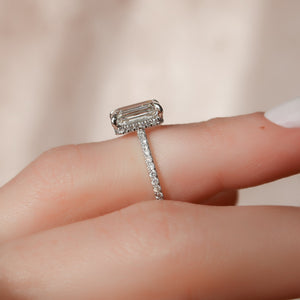 The Pave Aline Set With A Emerald Moissanite
