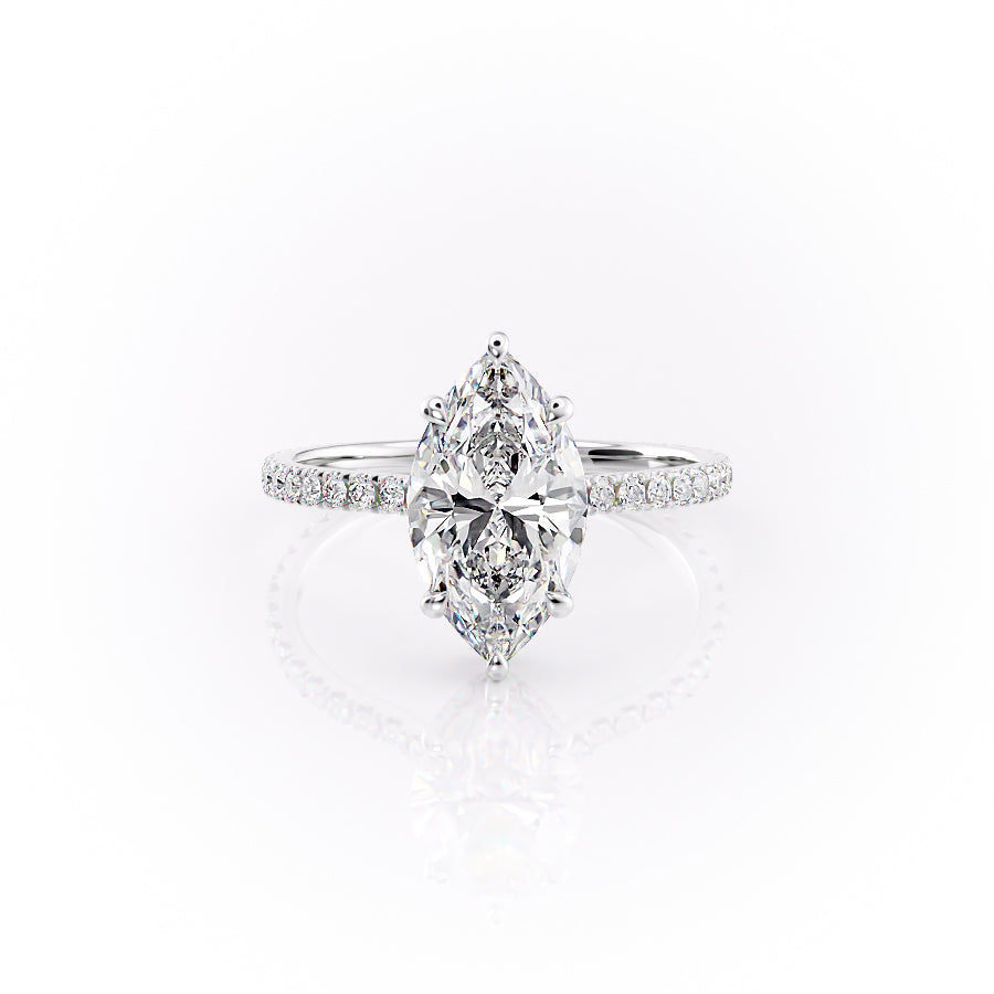 The Pave Aline Set With A 1 Carat Marquise Lab Diamond