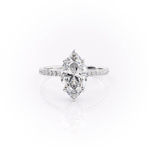 The Pave Aline Set With A 1 Carat Marquise Lab Diamond