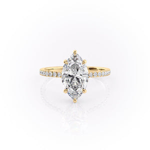 The Pave Aline Set With A 2.5 Carat Marquise Moissanite