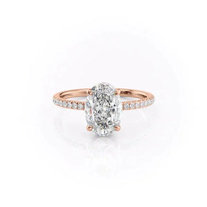 The Pave Aline Set With A 5 Carat Oval Moissanite