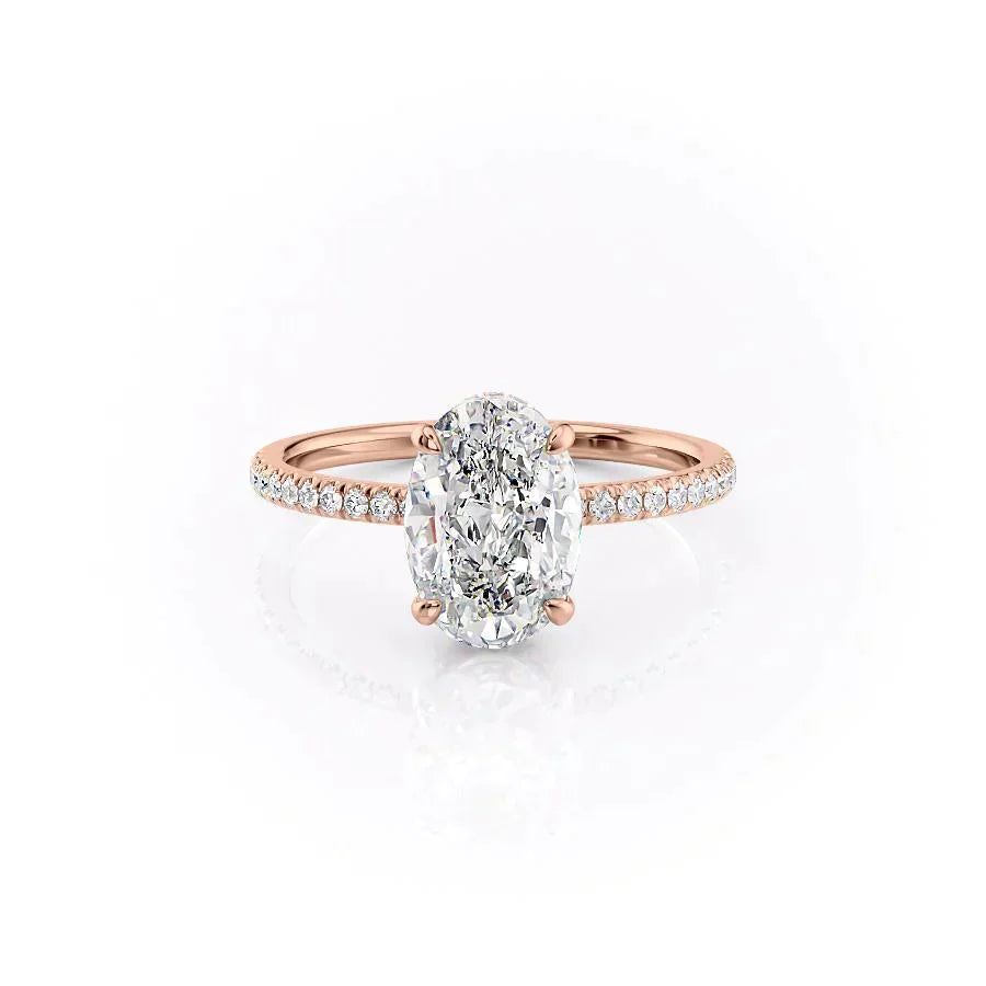 The Pave Aline Set With A 2 Carat Oval Lab Diamond