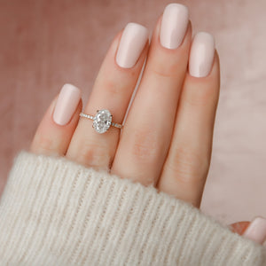 The Pave Aline Set With A 2 Carat Oval Lab Diamond