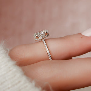 The Pave Aline Set With A 2 Carat Oval Lab Diamond
