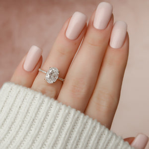 The Pave Aline Set With A 2 Carat Oval Lab Diamond