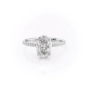 The Pave Aline Set With A Oval Moissanite