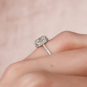 The Pave Aline Set With A Oval Moissanite