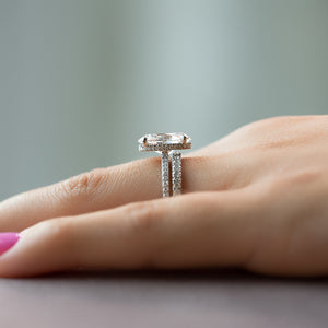 The Pave Aline Set With A 1 Carat Oval Lab Diamond