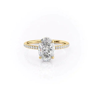 The Pave Aline Set With A 1 Carat Oval Moissanite