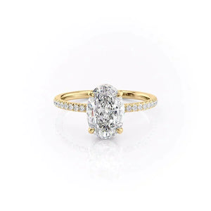 The Pave Aline Set With A Oval Moissanite