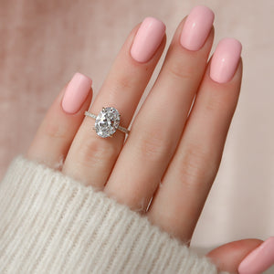 The Pave Aline Set With A 2 Carat Oval Lab Diamond