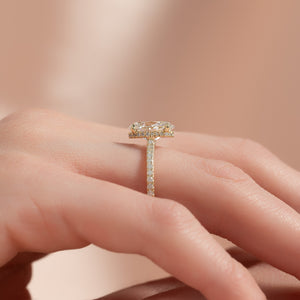 The Pave Aline Set With A Oval Moissanite