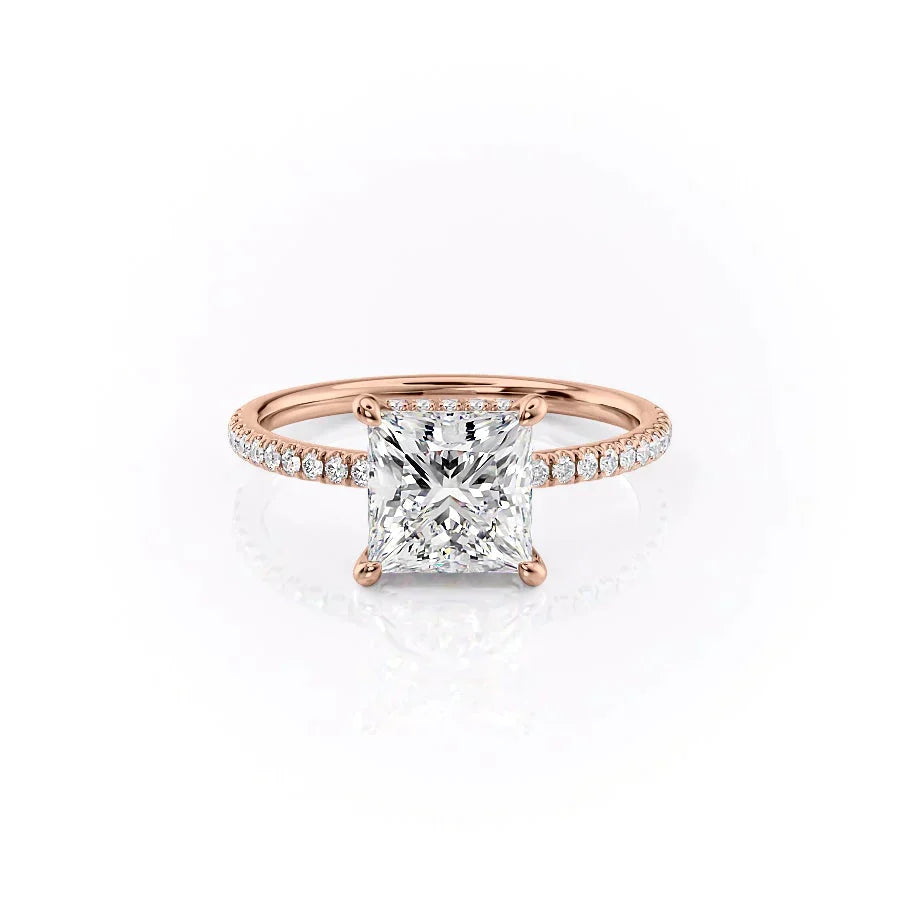 The Pave Aline Set With A 3 Carat Princess Moissanite