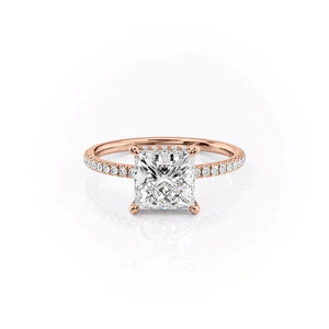 The Pave Aline Set With A Princess Moissanite