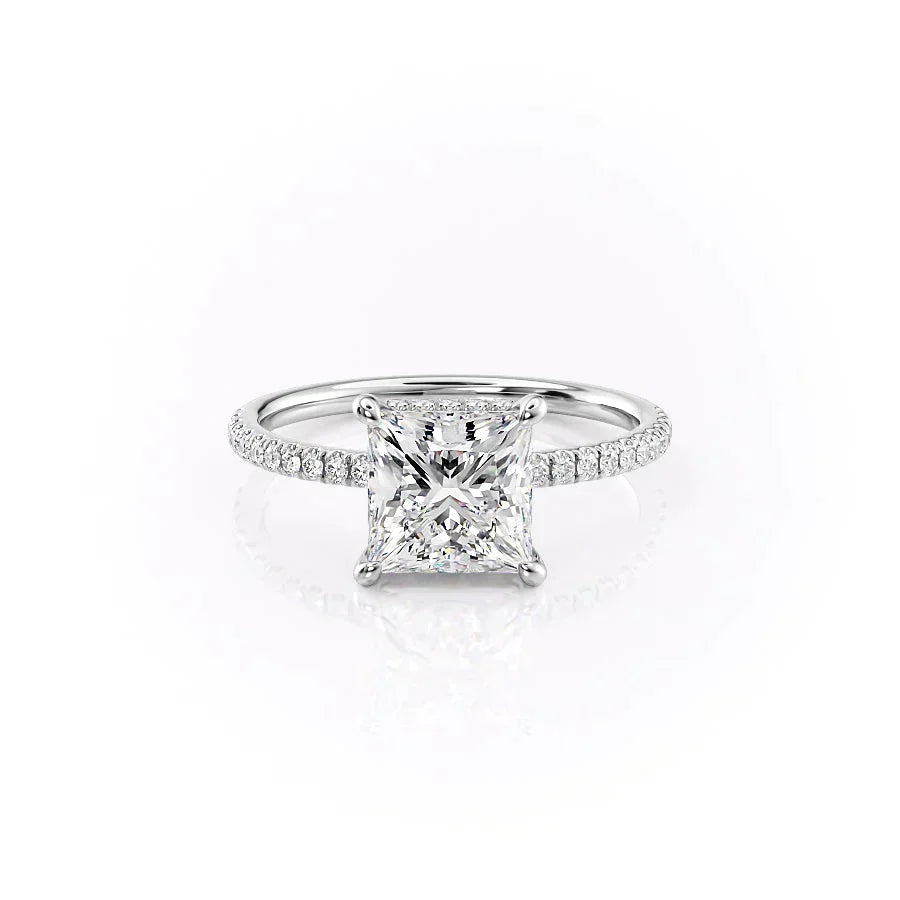 The Pave Aline Set With A 4.5 Carat Princess Moissanite
