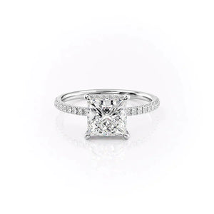 The Pave Aline Set With A Princess Moissanite