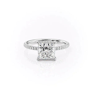 The Pave Aline Set With A 2 Carat Princess Moissanite
