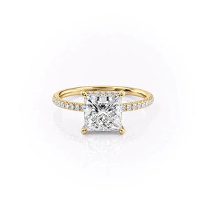 The Pave Aline Set With A 1.5 Carat Princess Lab Diamond