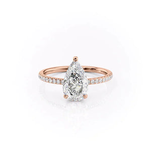 The Pave Aline Set With A 2 Carat Pear Lab Diamond