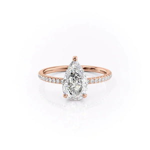 The Pave Aline Set With A Pear Moissanite