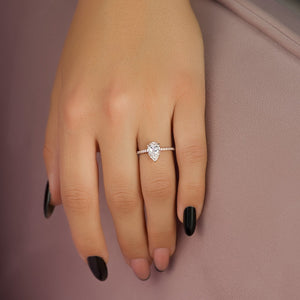 The Aline Set With A 1.5 Carat Pear Moissanite