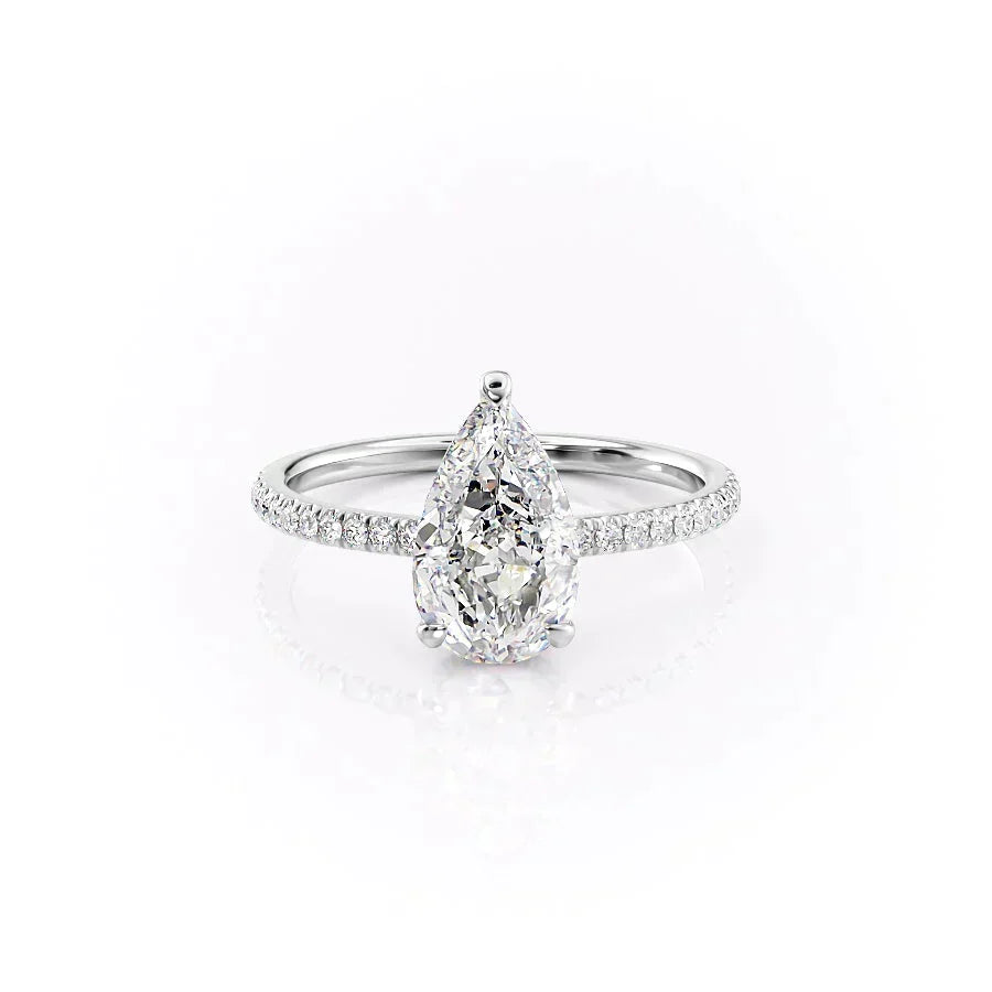 The Pave Aline Set With A 5 Carat Pear Moissanite