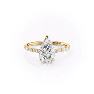 The Pave Aline Set With A 3 Carat Pear Moissanite