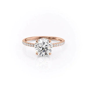 The Pave Aline Set With A 4 Carat Round Moissanite