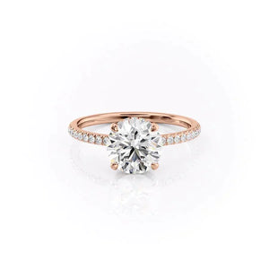 The Pave Aline Set With A Round Moissanite