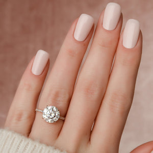 The Pave Aline Set With A Round Moissanite