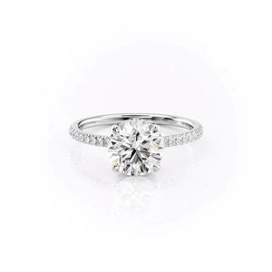 The Pave Aline Set With A Round Moissanite