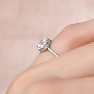 The Pave Aline Set With A 1 Carat Round Lab Diamond