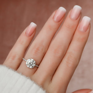 The Pave Aline Set With A 1 Carat Round Lab Diamond