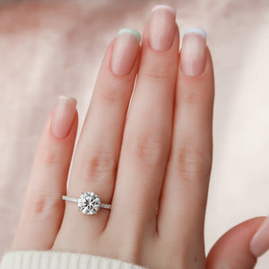 The Pave Aline Set With A 1 Carat Round Lab Diamond