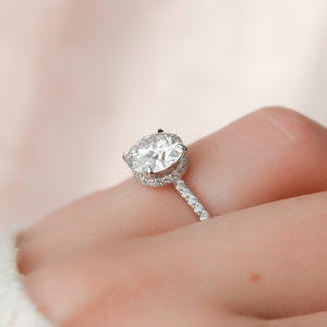 The Pave Aline Set With A Round Moissanite